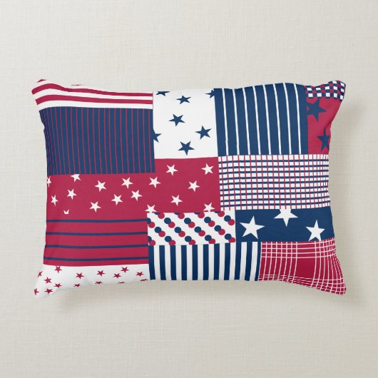 赤、白、青 アクセントクッション (正面)