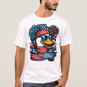 赤 白 青 アヒル Tシャツ (正面)