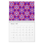 赤、白、青 カレンダー (2月 2027)