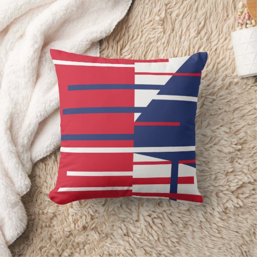 赤、白、青 クッション (ブランケット)