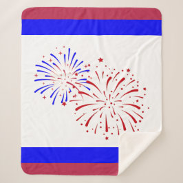 赤、白、青 シェルパブランケット