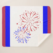 赤、白、青 シェルパブランケット (正面(横))