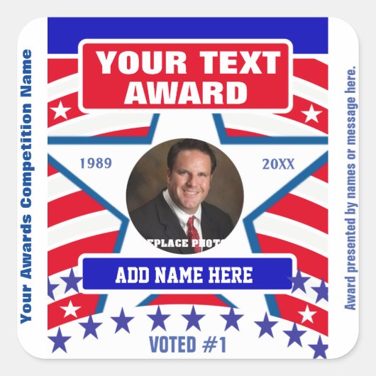 赤、白、青 スクエアシール (正面)