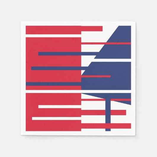 赤、白、青 スタンダードカクテルナプキン (正面)