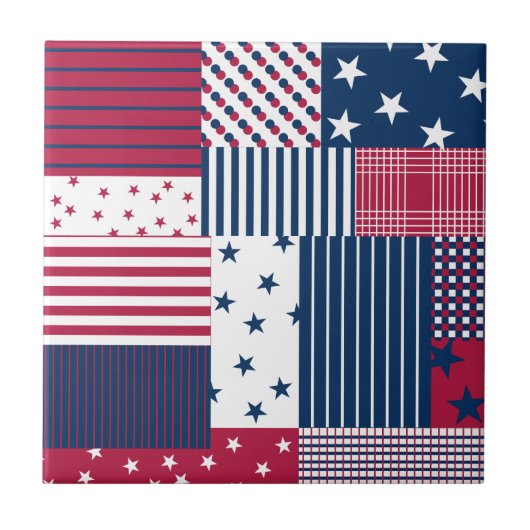 赤、白、青 タイル (正面)