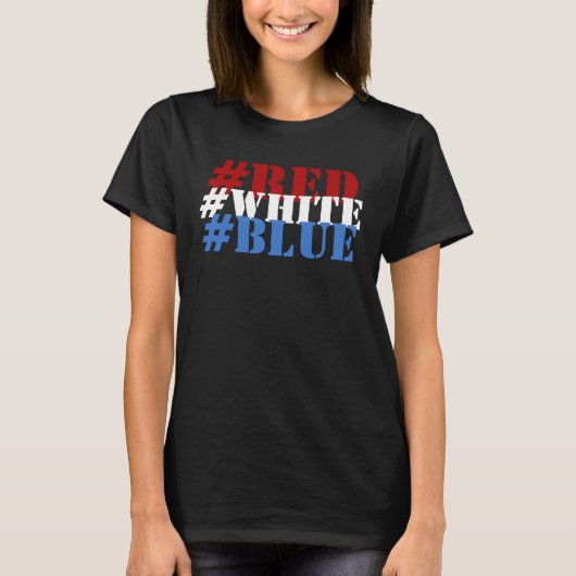 #赤 #白 #青 ハッシュタグ ソーシャルメディア 流行り Tシャツ (正面)