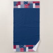 赤、白、青 ビーチタオル (正面)