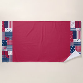 赤、白、青 ビーチタオル