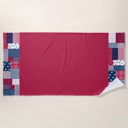 赤、白、青 ビーチタオル (正面)