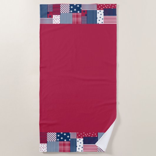 赤、白、青 ビーチタオル (正面)