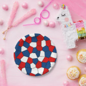 赤、白、青 ペーパープレート (パーティー)