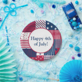 赤、白、青 ペーパープレート (パーティー)