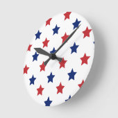 赤、白、青 ラウンド壁時計 (傾斜)