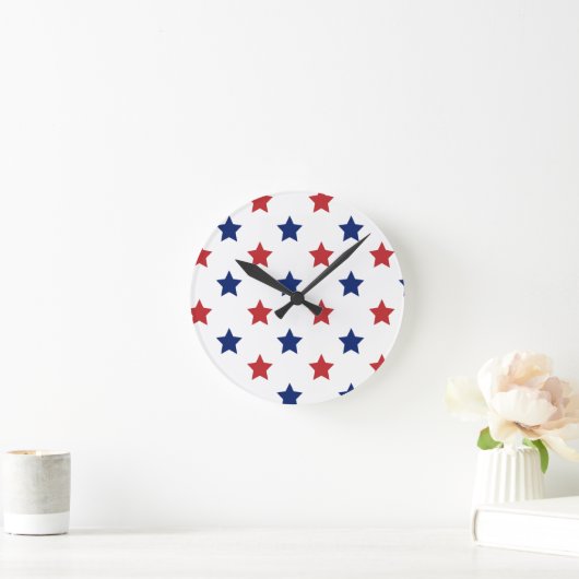 赤、白、青 ラウンド壁時計 (ホーム)