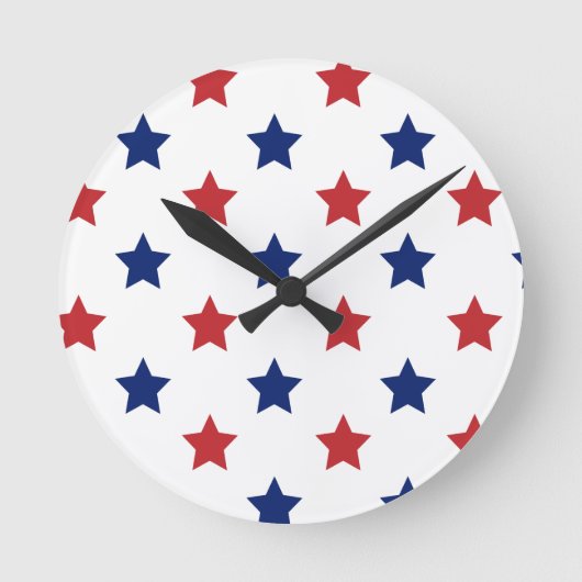 赤、白、青 ラウンド壁時計 (正面)