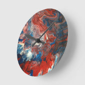 赤、白、青 ラウンド壁時計 (傾斜)