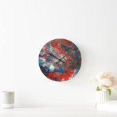 赤、白、青 ラウンド壁時計 (ホーム)