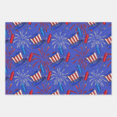 赤、白、青 ラッピングペーパーシート (正面)