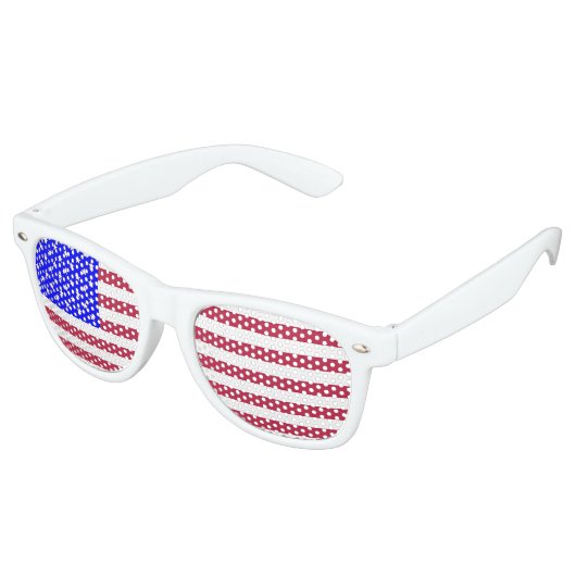 赤、白、青 レトロサングラス (アングル)