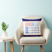 赤，白，青，旗，星，矢， 7月4日 クッション (椅子)