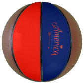 赤,白,青,旗,星,矢, 7月4日 バスケットボール (縦)