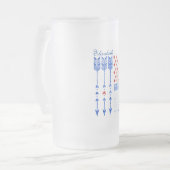 赤，白，青，旗，星，矢， 7月4日 フロストグラスビールジョッキ (正面左)