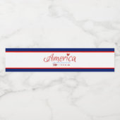 赤，白，青，旗，星，矢， 7月4日 ペットボトルラベル (シングルラベル)