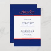 赤，白，青，旗，星，矢， 7月4日 出欠カード (正面/裏面)