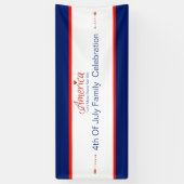 赤，白，青，旗，星，矢， 7月4日 横断幕 (縦)