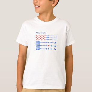 赤,白,青,旗,星,矢, 7月4日 Tシャツ