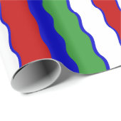 赤、白、青、緑のクリスマスの波ラッピング ラッピングペーパー (ロールコーナー)