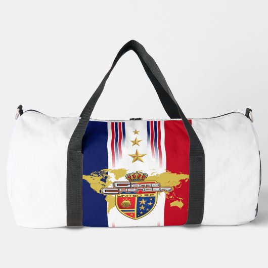 赤・白・青・金ゴールド ダッフルバッグ (正面)