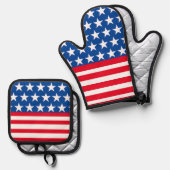 赤、白、青 鍋つかみ&鍋敷きセット (正面/裏面)