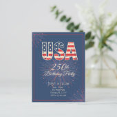 赤 白 青 USA 250歳の誕生日 7月4日 ポストカード (スタンド正面)