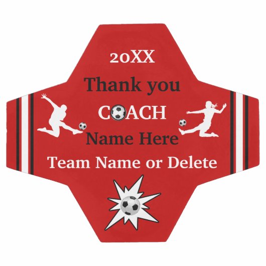 赤、白、黒のサッカーボパーソナライズされたールの贈り物 サッカーボール (フラット)