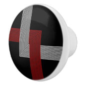 赤、白、黒のジオメトリックドアノブ セラミックノブ (右)