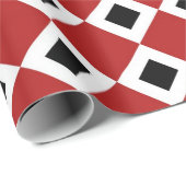 赤、白、黒のダイヤモンドパターンギフトラップ ラッピングペーパー (ロールコーナー)