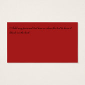 赤、白、黒のダマスクウェディングメッセージカード (裏面)