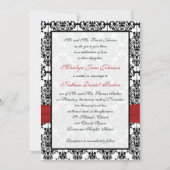 赤・白・黒のダマスクII結婚式招待状 招待状 (裏面)