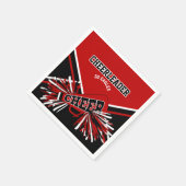 赤、白、黒のチアリーダー スタンダードカクテルナプキン (角)