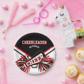 赤、白、黒のチアリーダー ペーパープレート (パーティー)