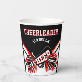 赤、白、黒のチアリーダー 紙コップ (裏面)