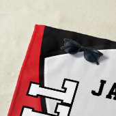 赤、白、黒のバレーボールビーチ ビーチタオル (インサイチュ)