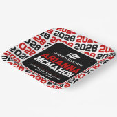 赤・白・黒のパーソナライズされた卒業用紙 ペーパープレート (傾斜あり)