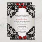 赤、白、黒のレース甘い16 招待状 (正面/裏面)
