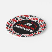 赤・白・黒の卒業パーソナライズされた ペーパープレート (アングル)