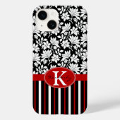 赤、白、黒の名前とイニシャル Case-Mate iPhoneケース (裏面)
