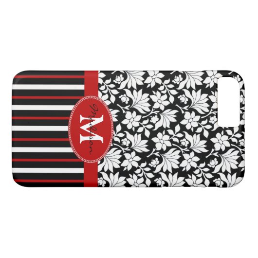 赤・白・黒の名前/イニシャル Case-Mate iPhoneケース (裏面(横))