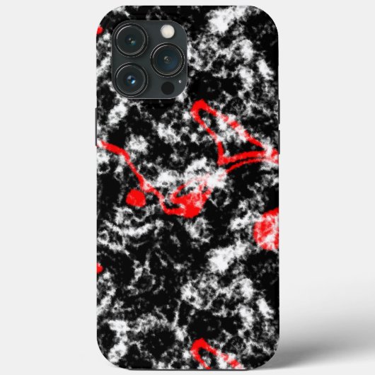 赤、白、黒の大理石の抽象画 Case-Mate iPhoneケース (裏面)