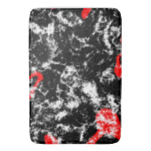 赤、白、黒の大理石抽象芸術 バスマット (正面縦)
